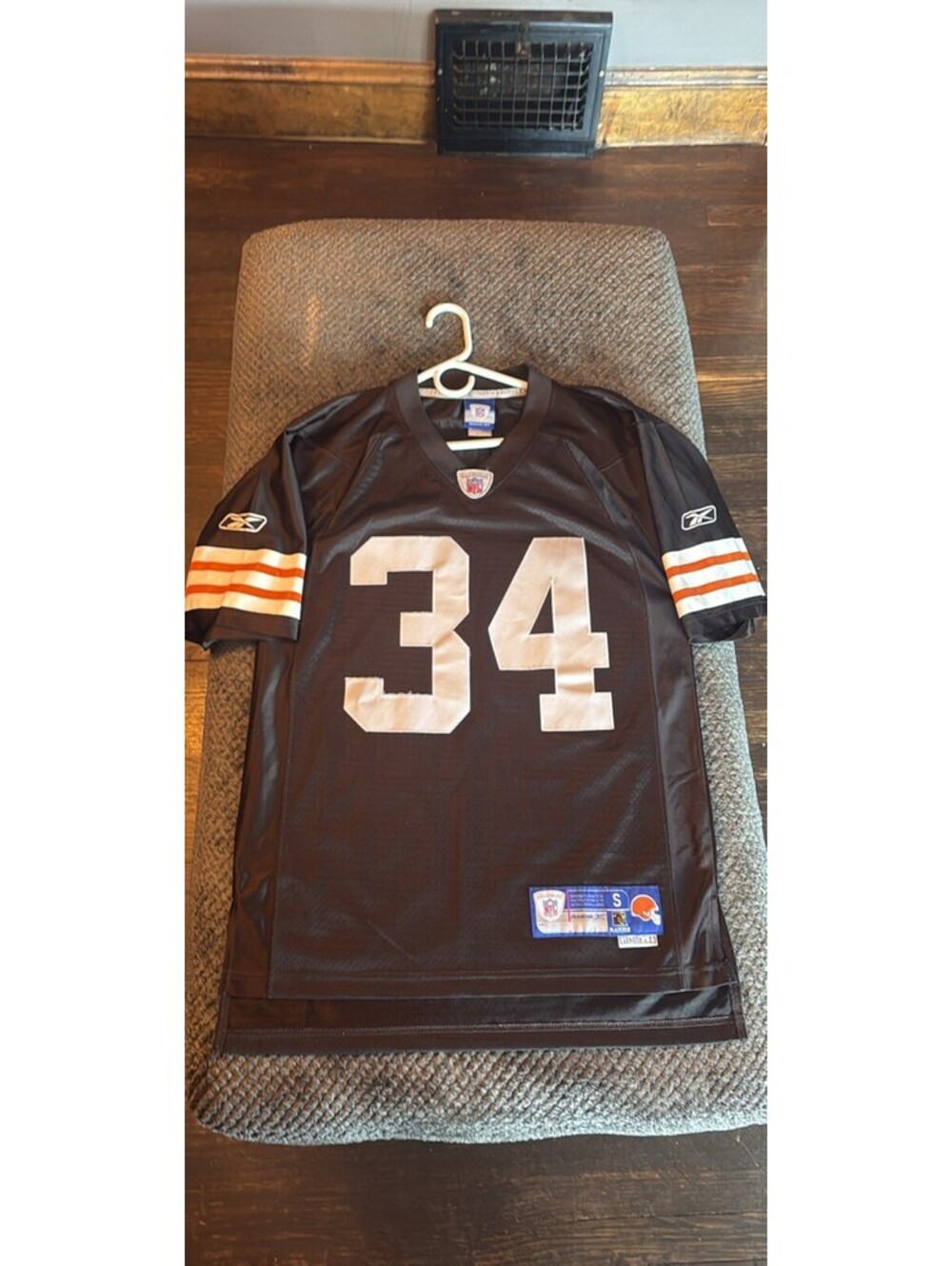 Reebok Cleveland Browns Reuben Droughns #34 Jersey mens Small + 2" length